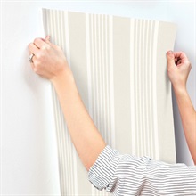 Bingley Beige Embellished Stripe Wallpaper