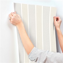 Bingley Light Grey Embellished Stripe Wallpaper
