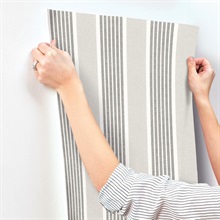 Bingley Grey & Light Taupe Embellished Stripe Wallpaper