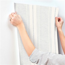 Maddox Sky Blue Flannel Stripe Wallpaper