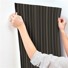 Lascelle Black Modern Pinstripe Wallpaper