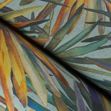 Corifa Sea Green Palm Leaf Wallpaper