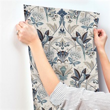 Bernadette Blue Garden Wilderness Bird Wallpaper