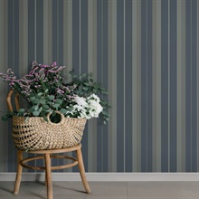 Herrgård Navy Stripe Wallpaper