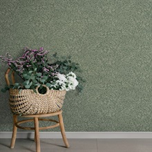 Kristina Evergreen Botanical Wallpaper