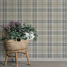 Emma Grey Plaid Wallpaper
