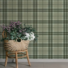 Emma Evergreen Plaid Wallpaper
