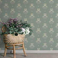 Gullvie Seafoam Pansies Wallpaper