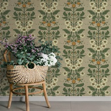 Rosa Light Brown Floral Columns Wallpaper