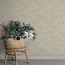 Syren Khaki Dainty Floral Wallpaper