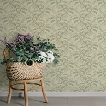 Syren Light Green Dainty Floral Wallpaper