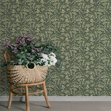 Syren Evergreen Dainty Floral Wallpaper
