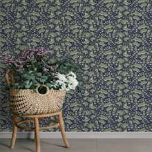 Syren Navy Dainty Floral Wallpaper