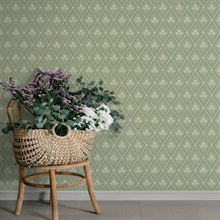 Alma Moss Diamond Floral Wallpaper