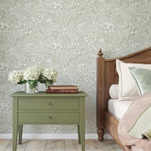 Siv Dark Grey Botanical Wallpaper