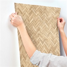 Ellery Wheat Herringbone Wallpaper