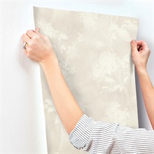 Izara Light Grey Botanical Wallpaper