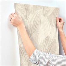 Melora Light Grey Leaf Wallpaper