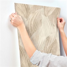Melora Beige Leaf Wallpaper