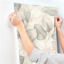 Evanthe Aqua Vine Wallpaper