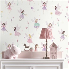 Fairy Friends Pink Enchanting Wallpaper