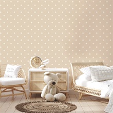 Starry Motif Light Brown Geometric Wallpaper