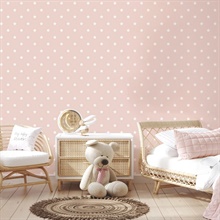 Starry Motif Pink Geometric Wallpaper