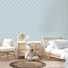 Starry Motif Light Blue Geometric Wallpaper