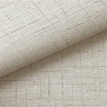 Leon Beige Faux Fabric Wallpaper