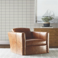 Tattersall Grey Plaid Wallpaper