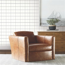 Tattersall White Plaid Wallpaper