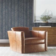 Winthrop Navy Blue Geometric Wallpaper