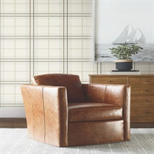 Lakeside Plaid Beige Tailored Wallpaper