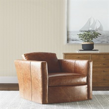 Elkan Stripe Beige Herringbone Wallpaper