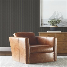 Elkan Stripe Black Herringbone Wallpaper