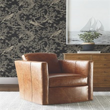 Regal Ridge Black Trailing Tree Wallpaper