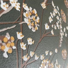 Blossom Branches Olive Wallpaper