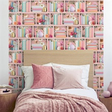 Blossom Shelves Pink Wallpaper