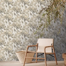 Beech Leaves Warm Taupe Wallpaper