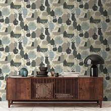 Botanica Clayworks White and Sage Wallpaper