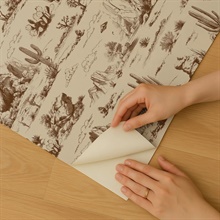 Area 51 Novelty Toile Brown Peel and Stick Wallpaper