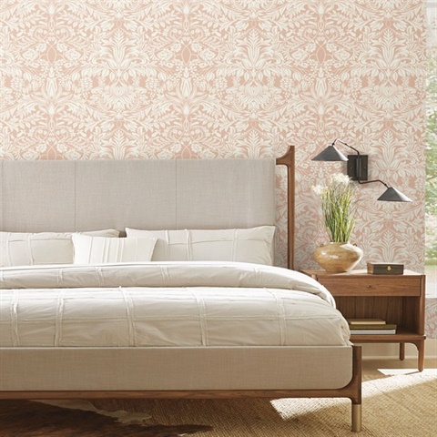 AC9191 | Light Pink Lockwood Damask Wallpaper