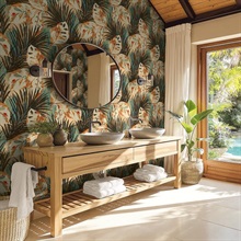 Karma Autumn Tropical Leaf Wallpaper