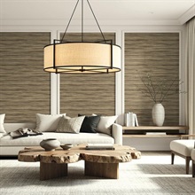 Gita Chocolate Horizontal Weave Wallpaper