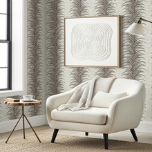 Aruna Black Coffee Vertical Stripe Wallpaper