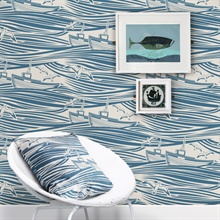 Whitby - Washed Denim colourway wallpaper