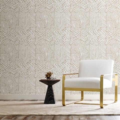 HC7548 Wallpaper | Neutral Tribal African Print Wallpaper