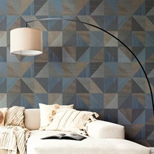 Geometrico Congo Blue Italian Wallpaper