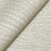 Willow Song Taupe Botanical Wallpaper