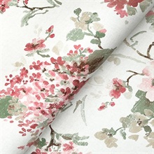 Veiled Garden Pink Floral Wallpaper